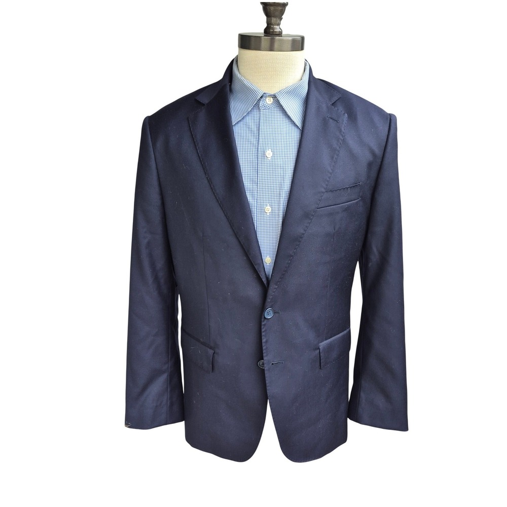 Movimento x Loro Piana Super 130s Wool Blazer Mens 42R Slim Navy‎ Blue Italy